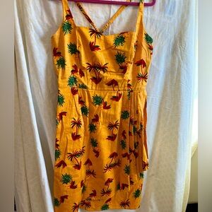 Collectif Vibrant Yellow Pinapple Print Sarong Dress